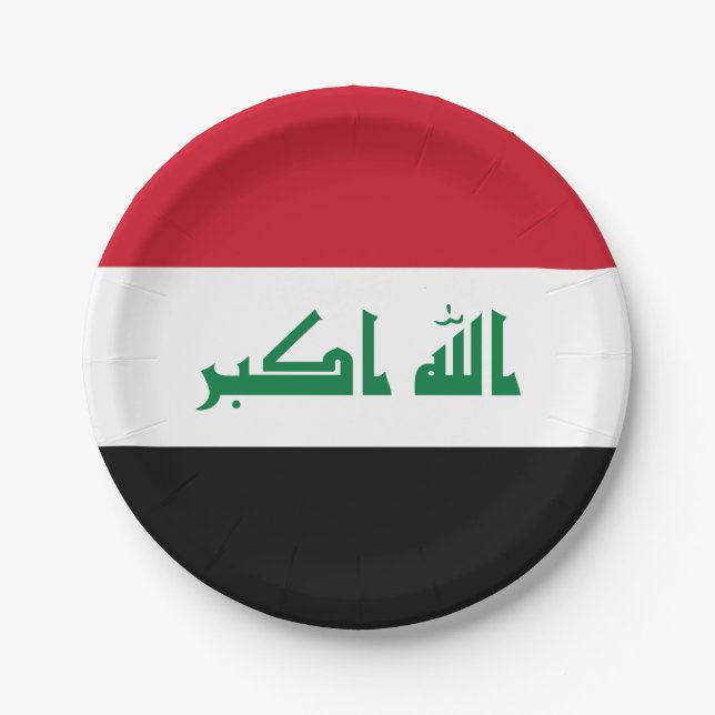 Flagge des Irak Pappteller (Vorderseite)