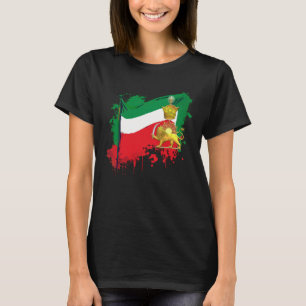Flagge des Iran mit Pahlavi-Krone Shir va Khorshyi T-Shirt