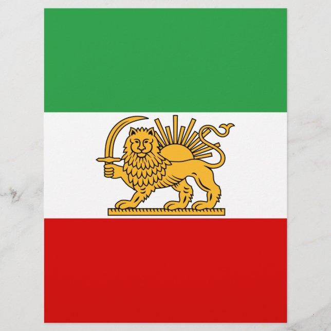 Flagge des iranischen Schahs (1964-1980) ش ی ر و ر (Vorderseite)
