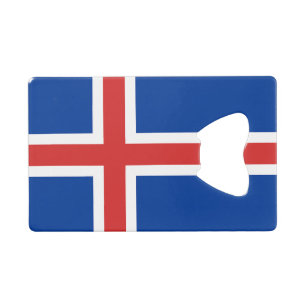 Flagge des isländischen Kreditkartenführers Geldbeutel Flaschenöffner