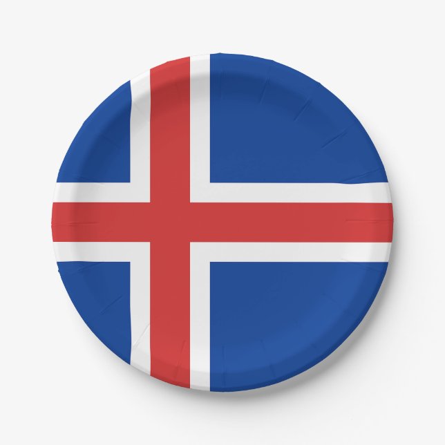 Flagge des isländischen Papiers - Teller (Vorderseite)