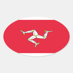 Flagge des Isle of Man-Oval-Aufklebers Ovaler Aufkleber