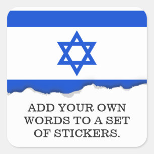 Flagge des Israelis Quadratischer Aufkleber