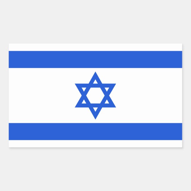 Flagge des Israelis Rechteckiger Aufkleber (Vorderseite)