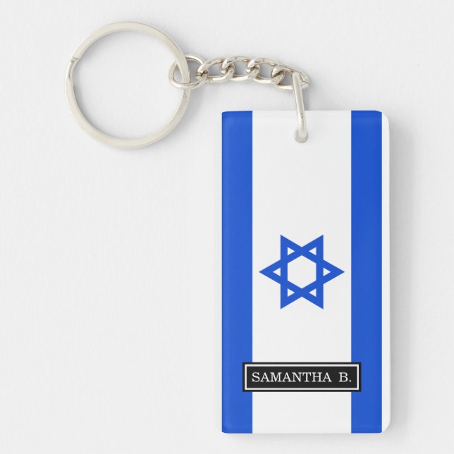 Flagge des Israelis Schlüsselanhänger (Vorderseite)