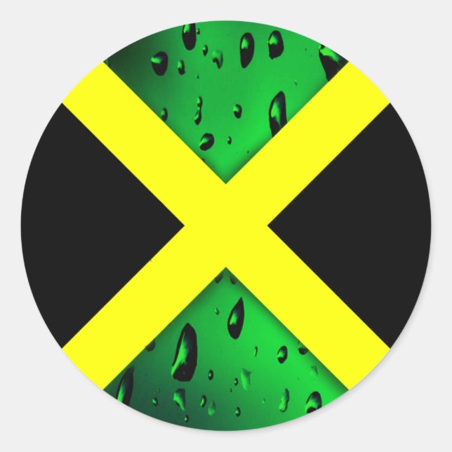 Flagge des Jamaika-Round-Sticker Runder Aufkleber (Vorderseite)
