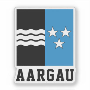 Flagge des Kantons Aargau Aufkleber