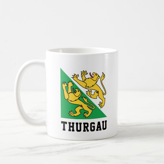 Flagge des Kantons Thurgau, Schweiz Kaffeetasse (Links)