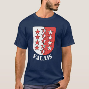 Flagge des Kantons Wallis, Schweiz T-Shirt