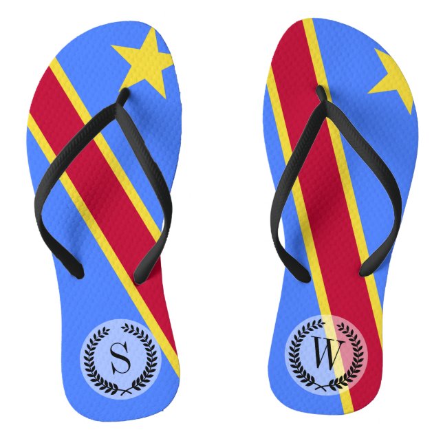 Flagge des Kongo Flip Flops (Fußbett)