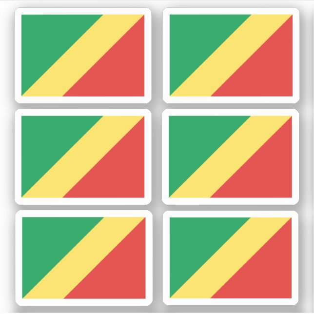 Flagge des Kongo - Sammelaufkleber Aufkleber (Vorderseite)