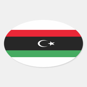 Flagge des Königreichs Libyen (1951-1969) Ovaler Aufkleber