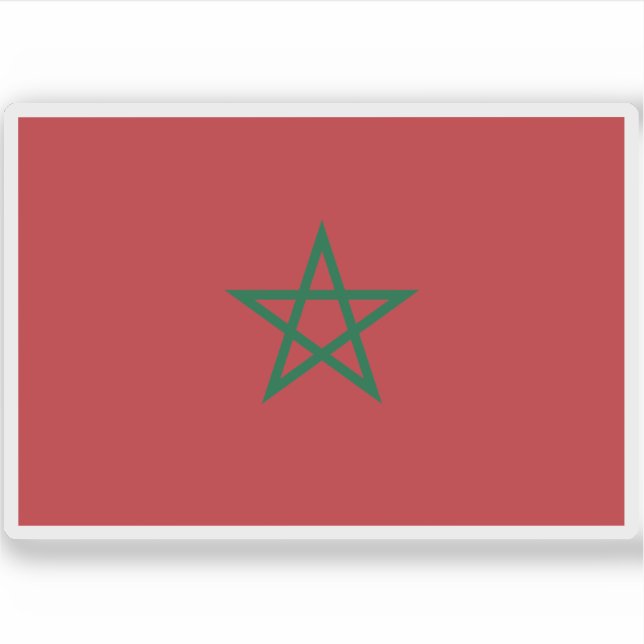 Flagge des Königreichs Marokko Aufkleber (Vorderseite)