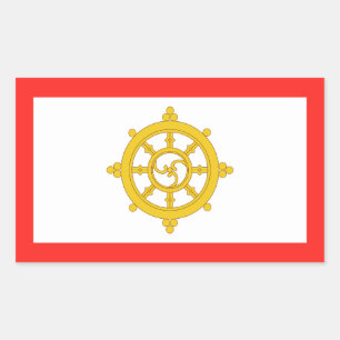 Flagge des Königreichs Sikkim Rechteckiger Aufkleber
