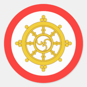 Flagge des Königreichs Sikkim Runder Aufkleber