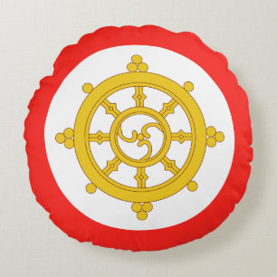 Flagge des Königreichs Sikkim Rundes Kissen