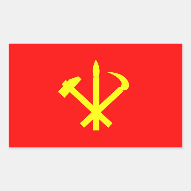 Flagge des koreanischen Party der Arbeitnehmer Rechteckiger Aufkleber (Vorderseite)