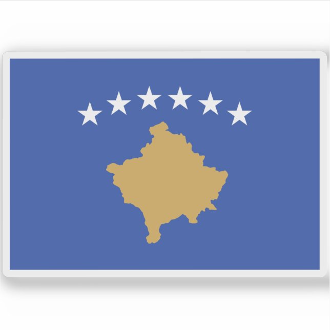 Flagge des Kosovo Aufkleber (Vorderseite)