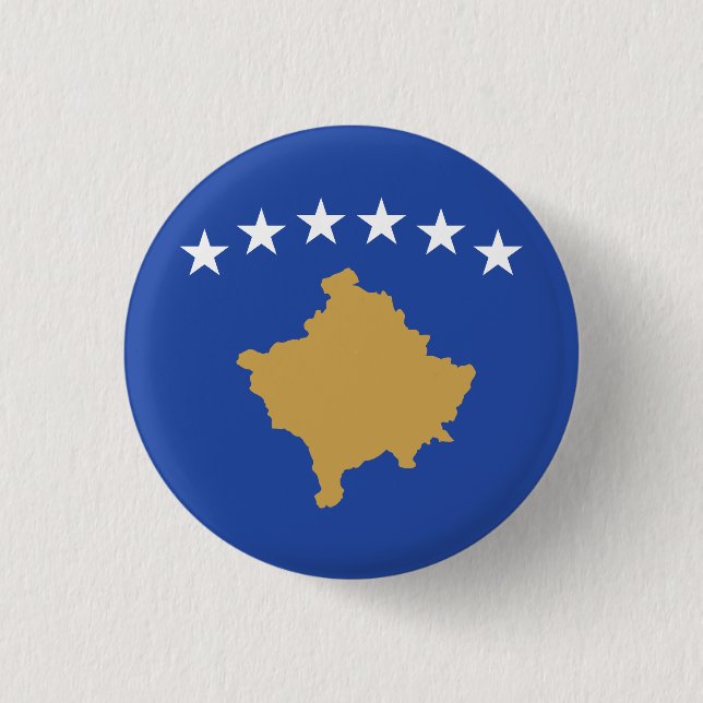 Flagge des Kosovo Button (Vorderseite)