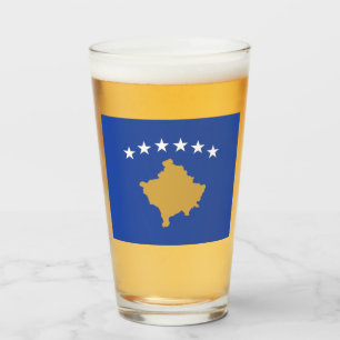Flagge des Kosovo Glas