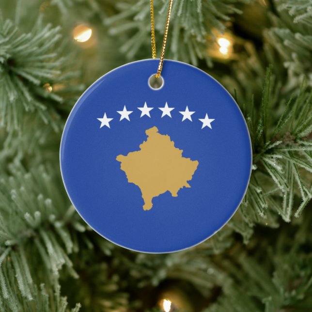 Flagge des Kosovo Keramik Ornament (Baum)