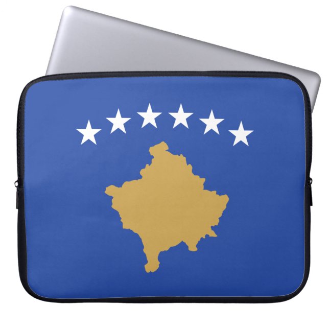Flagge des Kosovo Laptopschutzhülle (Vorderseite)