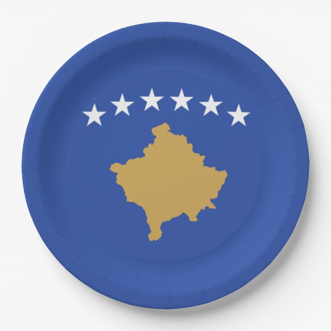 Flagge des Kosovo Pappteller (Vorderseite)