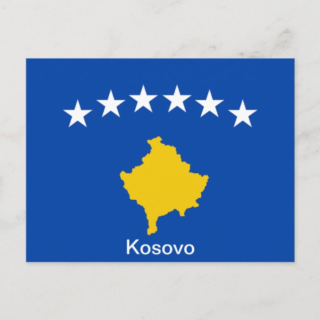 Flagge des Kosovo Postkarte (Vorderseite)