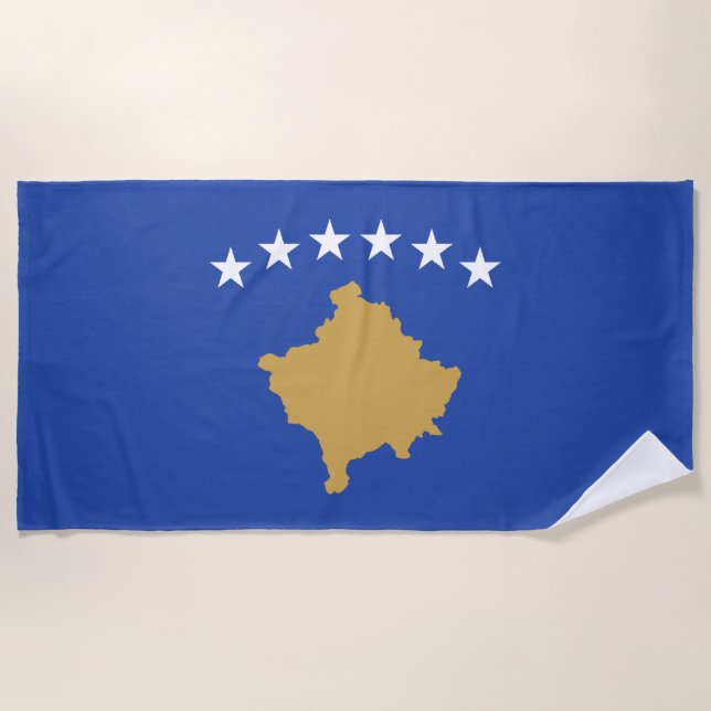 Flagge des Kosovo Strandtuch (Vorderseite)