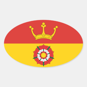 Flagge des Landkreises Hampshire, England (UK) Ovaler Aufkleber