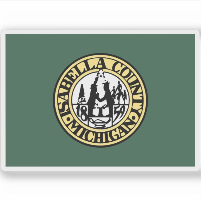Flagge des Landkreises Isabella, Michigan Aufkleber (Vorderseite)