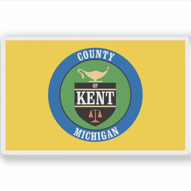 Flagge des Landkreises Kent, Michigan Aufkleber (Vorderseite)