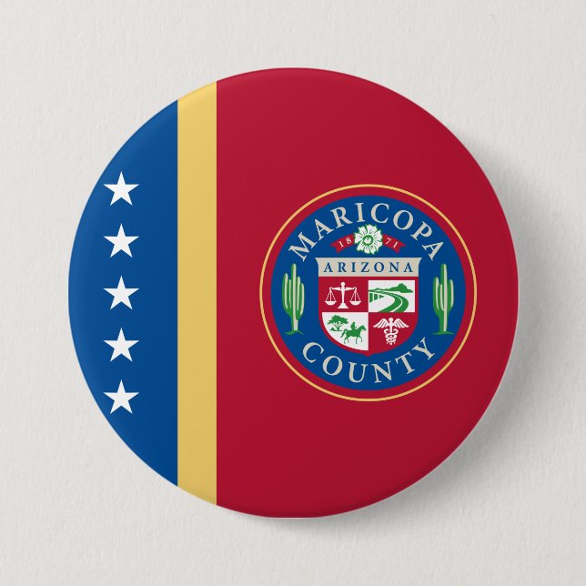 Flagge des Landkreises Maricopa (Arizona) Button (Vorderseite)