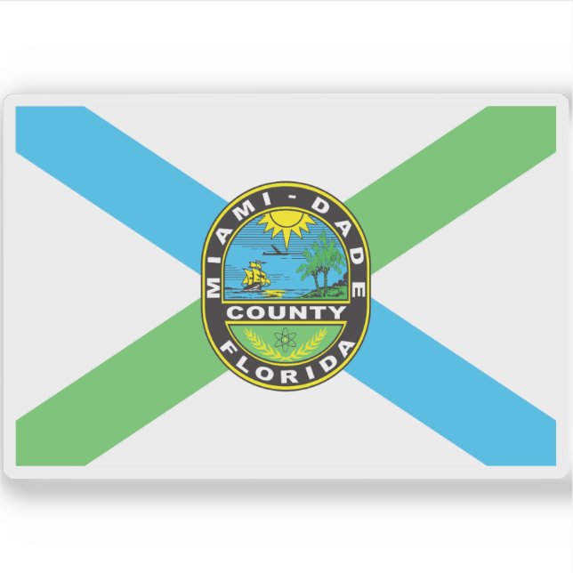 Flagge des Landkreises Miami-Dade, Florida Aufkleber (Vorderseite)