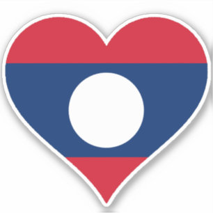 Flagge des Laos Herzens Aufkleber