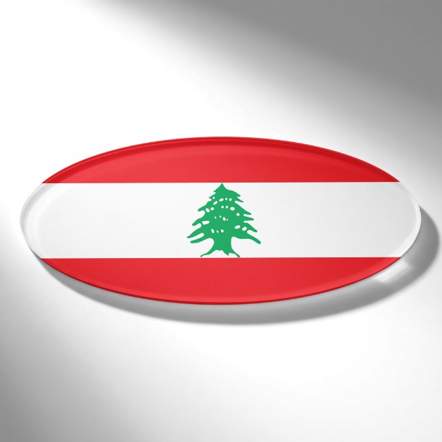 Flagge des Libanon Namenschild (Vorderseite)