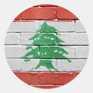 Flagge des Libanon Runder Aufkleber