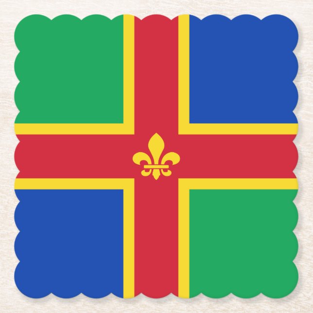 Flagge des Lincolnshire Paper Untersetzer (Vorderseite)