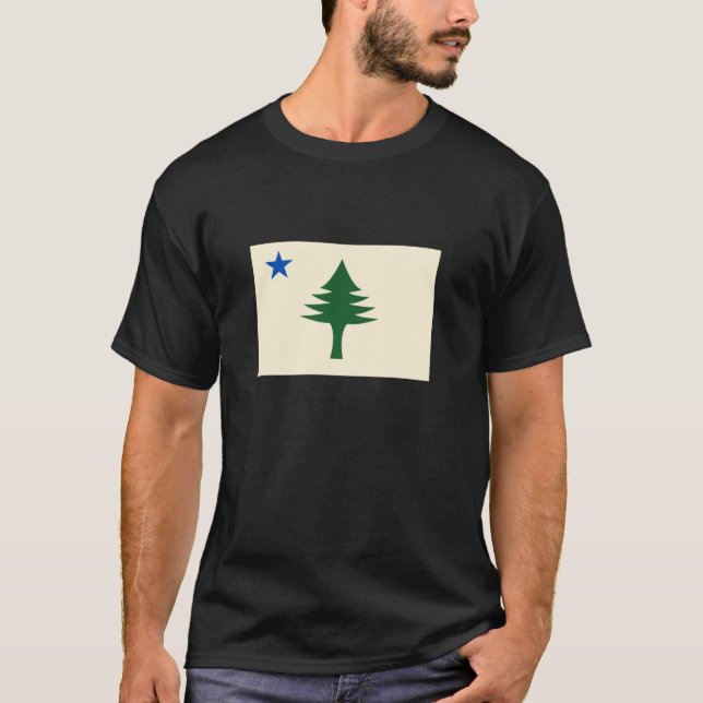 Flagge des Maine-Standes von 1901 Flag Pine Tree S T-Shirt (Vorderseite)