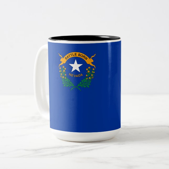 Flagge des Nevada-Staat Zweifarbige Tasse (Vorderseite Links)