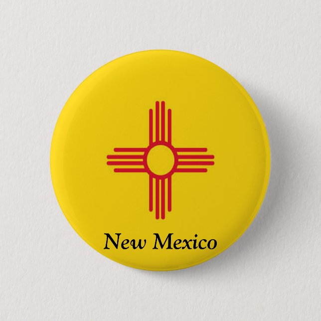 Flagge des New Mexiko Button (Vorderseite)