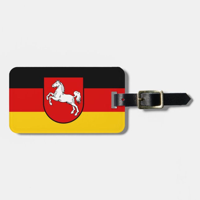 Flagge des Niedersächsischen Gepäcks Gepäckanhänger (Vorderseite horizontal)