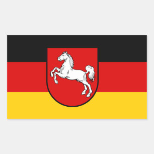 Flagge des Niedersächsischen Rechteckhebers Rechteckiger Aufkleber