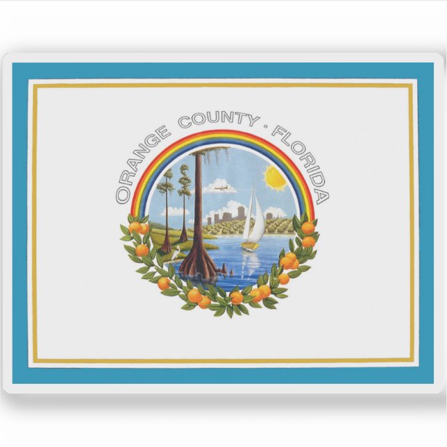 Flagge des Orangen Landkreises, Florida Aufkleber (Vorderseite)