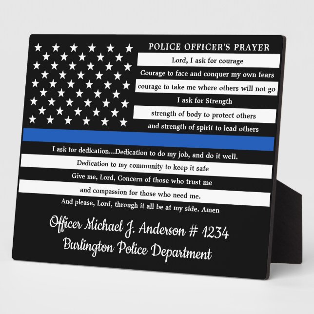 Flagge des Polizeibeamten für Gebet-Thin-Blauer Li Fotoplatte (Seite)