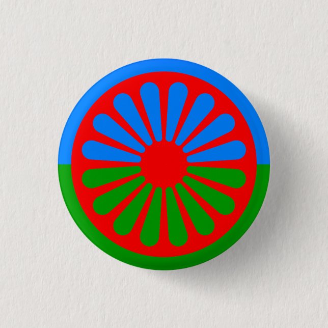 Flagge des rumänischen Volkes Button (Vorderseite)