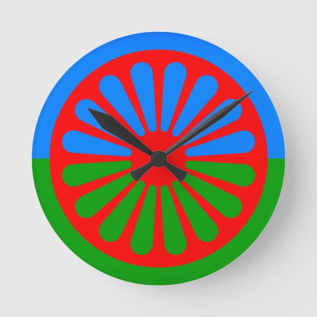 Flagge des rumänischen Volkes Runde Wanduhr (Vorderseite)