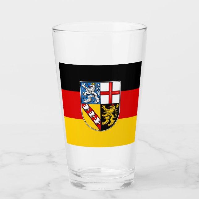 Flagge des Saarland-Glases Glas (Vorderseite)