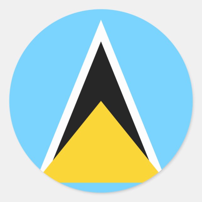 Flagge des Sankt-Lucia-Sticker Runder Aufkleber (Vorderseite)