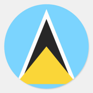 Flagge des Sankt-Lucia-Sticker Runder Aufkleber
